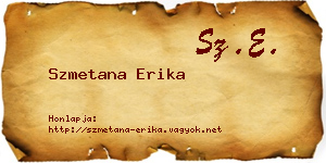 Szmetana Erika névjegykártya